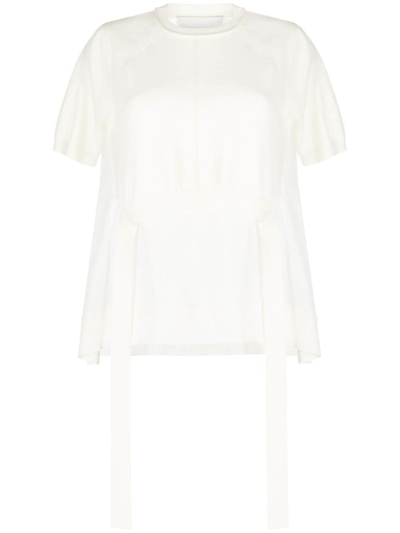 3.1 Phillip Lim / フィリップ リム Semi-sheer Panelled Knitted Top In 白色