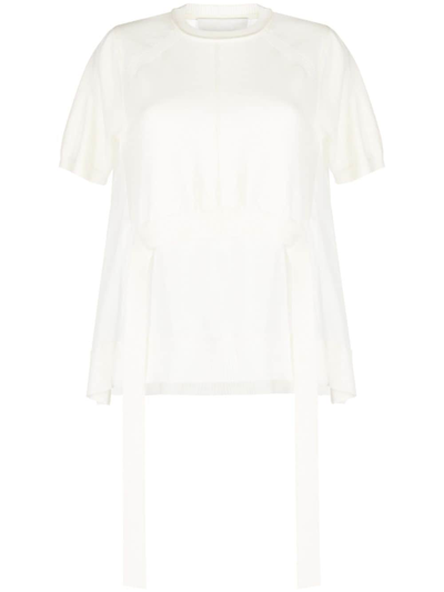 3.1 Phillip Lim Semi-sheer Panelled Knitted Top In 白色