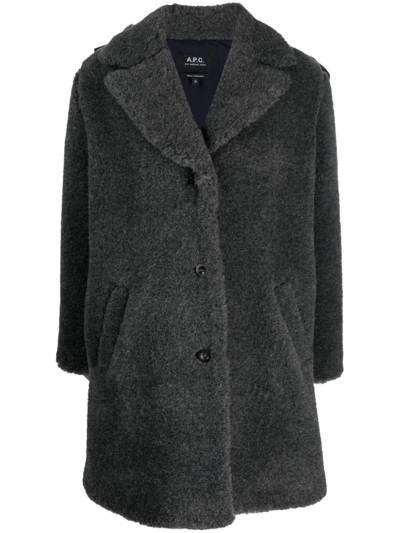 Apc Nicolette Coat In Heathered Grey