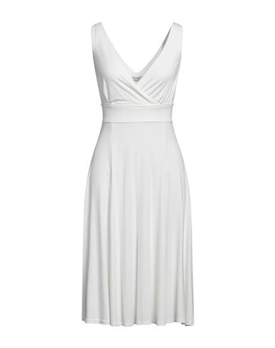 Fly Girl Woman Midi Dress Ivory Size L Viscose, Elastane In White