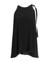 1-one Woman Top Black Size 4 Acetate, Silk