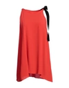 1-one Woman Top Tomato Red Size 8 Acetate, Silk