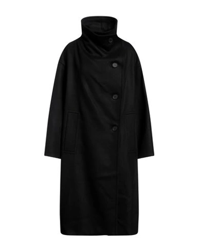 Liviana Conti Woman Coat Black Size 10 Cashmere, Polyamide