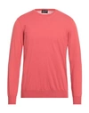Drumohr Man Sweater Coral Size 40 Cotton In Red