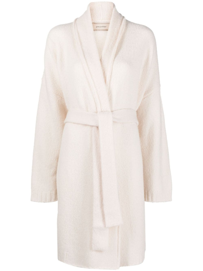 Gentryportofino Knit Long Jacket In White