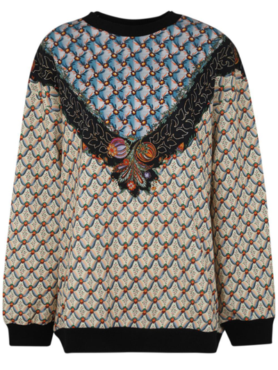 Etro Oversize Printed Crew Neck Sweatshirt Clothing In Multicolour