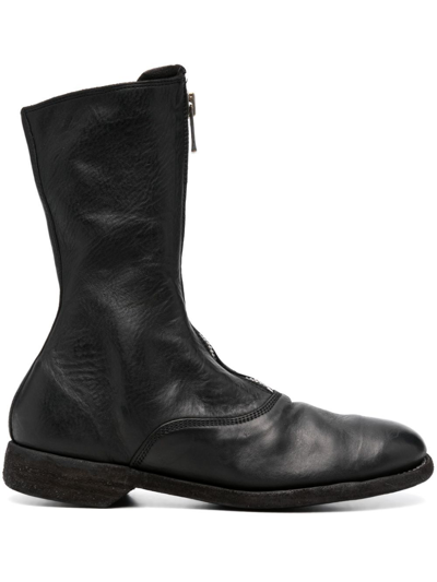 Guidi Front Zip Boots In Blkt Black