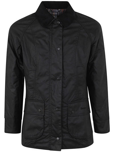 Barbour Beadnell Cotton Wax Outwear Jacket In Black