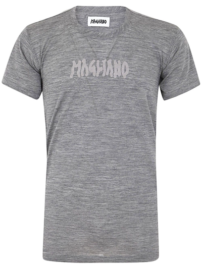 Magliano Logo-print Mélange-effect T-shirt In Grey