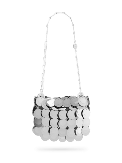 Rabanne Nano Sparkle Sequins Shoulder Bag In Metallic