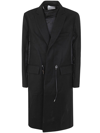Sacai Wool Melton Coat Clothing In Black