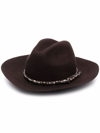 Golden Goose Wide-shaped Hat Adorned With Studs