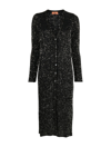 Missoni Metallic-threading Long-line Cardigan In Di Silver