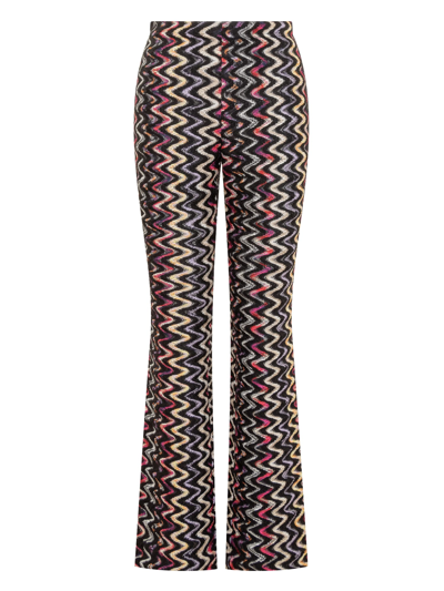 Missoni Crochet-knit Wool-blend Flared Pants In Multicolor