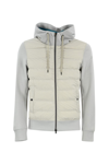 Herno Zip-up Hooded Drawstring Down Jacket In Ghiaccio/azzurro
