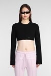Courrèges Crew-neck Cropped Cardigan In Black
