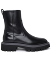 FERRAGAMO BLACK LEATHER FLICKER ANKLE BOOTS