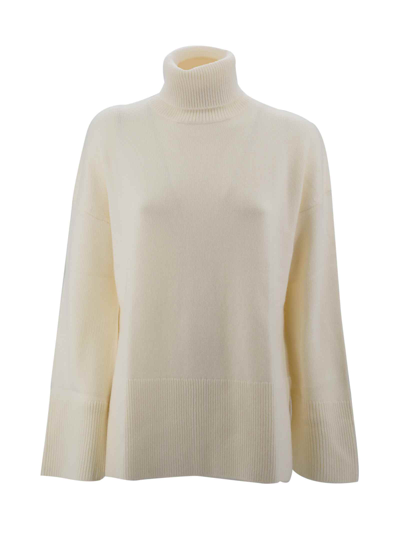 P.a.r.o.s.h Drop-shoulder Crew-neck Jumper In Panna