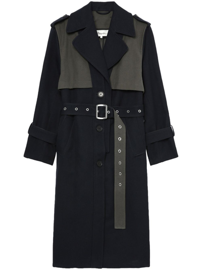 3.1 Phillip Lim / フィリップ リム Two-tone Belted Coat In Blue
