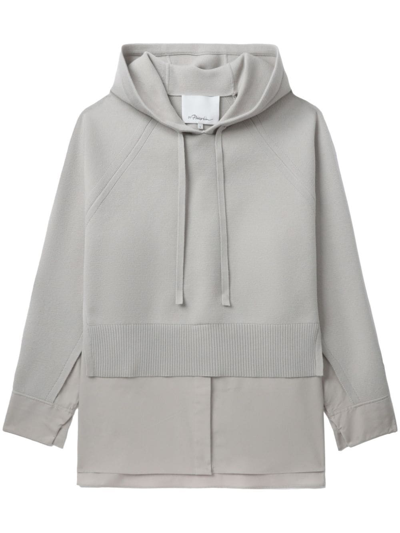 3.1 Phillip Lim / フィリップ リム Long-sleeve Layered Hoodie In Grey