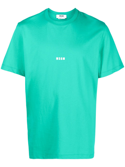 Msgm T-shirt Mit Logo-print In Green