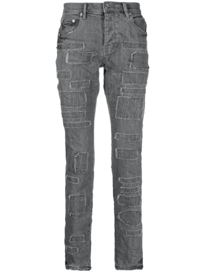 Purple Brand Patchwork-detail Denim Jeans In Grau