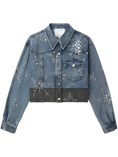 3.1 Phillip Lim Verzierte Cropped-jeansjacke In Blue