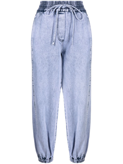 3.1 Phillip Lim / フィリップ リム Drawstring-waist Cotton Track Pants In Periwinkle