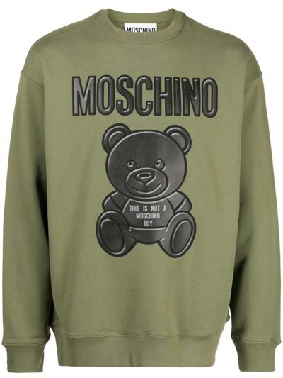 Moschino Logo-print Long-sleeve Sweatshirt In Grün