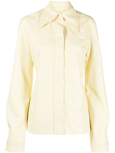 Nanushka Langarmshirt Mit Spitzem Kragen In Yellow