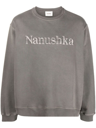 Nanushka Sweatshirt Mit Logo-stickerei In Grey