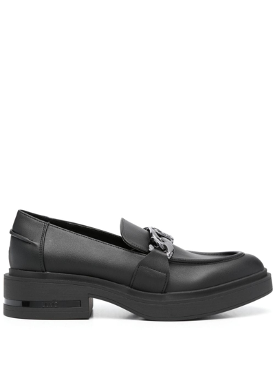 Liu •jo Gabrielle 23 Chain-link Loafers In Schwarz