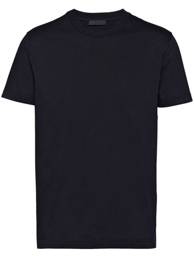 Prada Triangle-logo Short-sleeve T-shirt In Nero