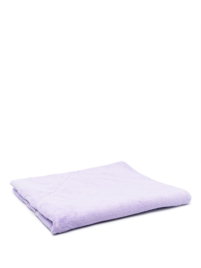 Nanushka 格纹缀饰沙滩毛巾 In Purple