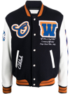 Off-white Multicolour Wool Patchwork Bomber Jacket In Sierra Leone Orange