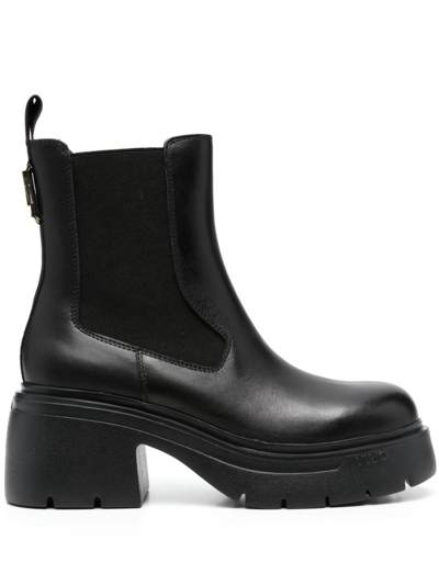 Liu •jo Carrie 60mm Leather Ankle Boots In Schwarz
