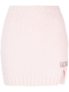 Gcds Hairy Logo-plaque Miniskirt In Rosa