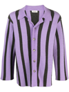 Nanushka Almar Striped Terry-cloth Shirt In Purple