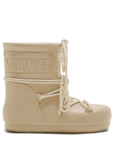 Moon Boot Low 橡胶雨靴 In Neutrals