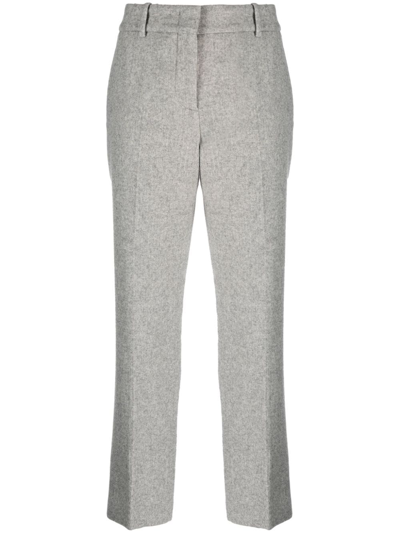 Ermanno Scervino Straight-leg Wool-blend Trousers In Grey