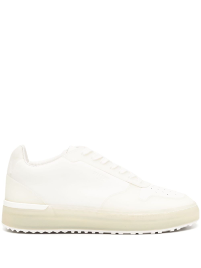 Mallet Round-toe Lace-up Sneakers In Weiss
