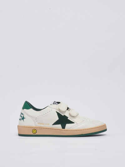 Golden Goose Kids' Ivory White Calf Leather Sneakers