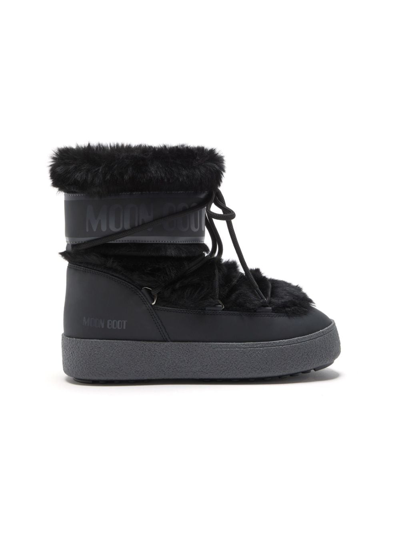Moon Boot Kids' Icon Faux-fur Snow Boots In Black