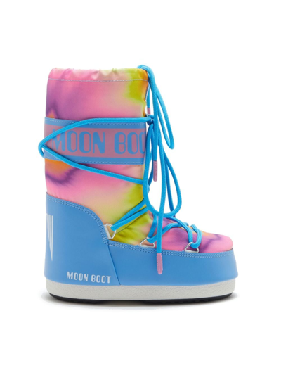 Moon Boot Kids' Icon Junior Tie-dye Snow Boots In Blue