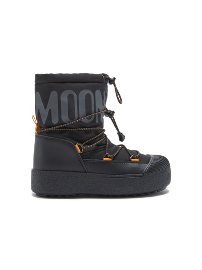 Moon Boot Kids' Logo-print Lace-up Snow Boots In Black