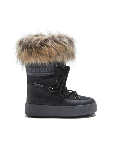 Moon Boot Kids' Protecht Monaco Faux-fur Snow Boots In Black