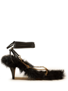 KHAITE THE MARION SHEARLING-LINED 75MM SANDALS