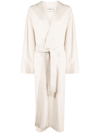 Nanushka Ribbed Detailing Square-sleeved Dress In Neutrals