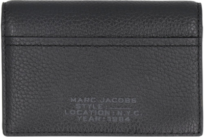 Marc Jacobs Logo Embossed Small Bifold Wallet In Black