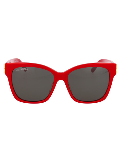 Balenciaga Bb0102sa Solid Red Sunglasses In Grey